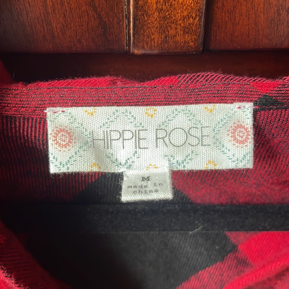 Black and Red Buffalo Plaid Hooded Button Down Shirt - Picture 2 of 4